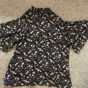 Shein Mock Neck Bell Sleeve Blouse